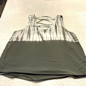 Tie-Dye green/white XL tank top